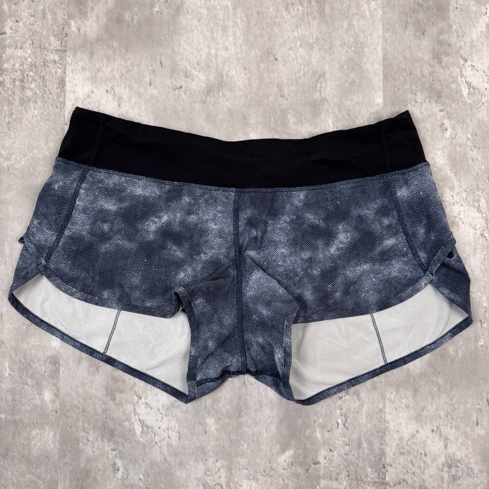Lululemon Speed Up Short Women's 10 Blue Active‎ Mid-Rise Lined Gym Stretch